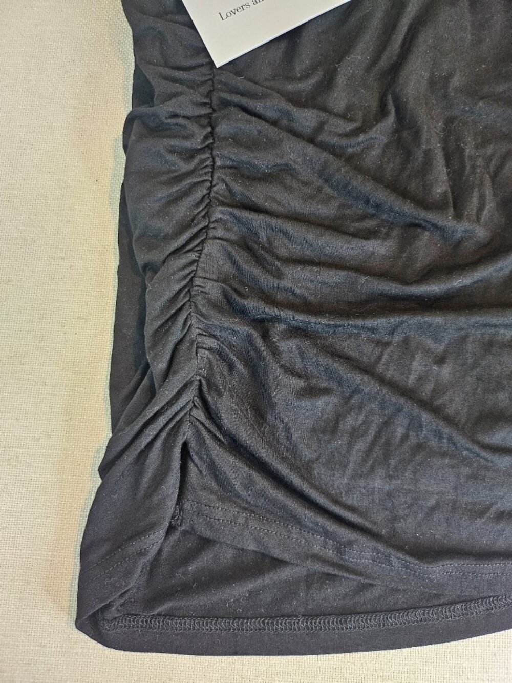 Lovers and Friends Black Ruched Mini Skirt - Size S - Picture 2 of 7
